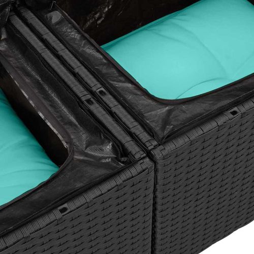 Градински Софа Комплект 5 pcs Черно Полипропилен Ратан