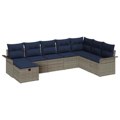 Градински Софа Комплект с възглавница 8 pcs Полиратан