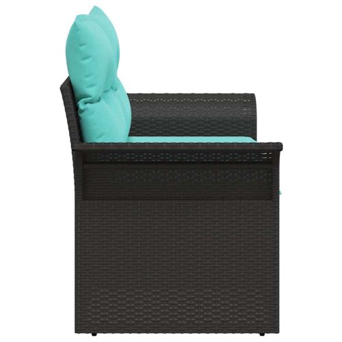 Градински диван с възглавница 141 x 62 x 69 см полиратан