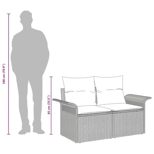 Градински диван с възглавница 141 x 62 x 69 см полиратан