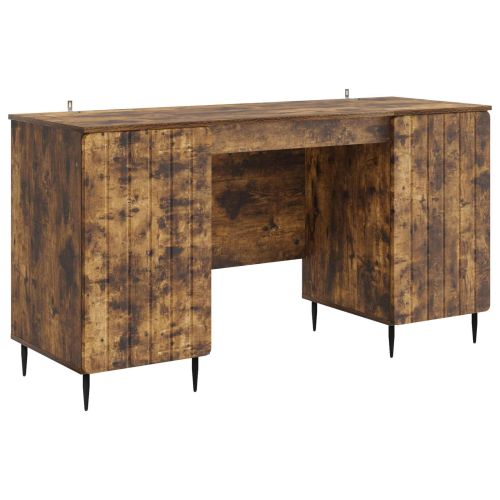 Бюро с рафт Опушен дъб 142,5 x 50 x 75 см Инженерна дървесина