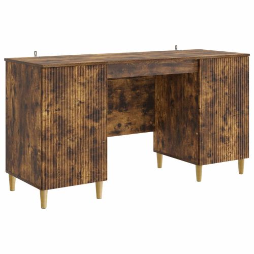 Бюро с рафт Опушен дъб 142,5 x 50 x 75 см Инженерна дървесина