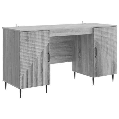 Бюро с рафт Сива сонома 142,5 x 50 x 75 см Инженерна дървесина