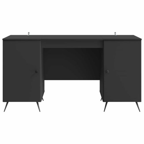 Бюро с рафт Черно 142,5 x 50 x 75 см Инженерна дървесина