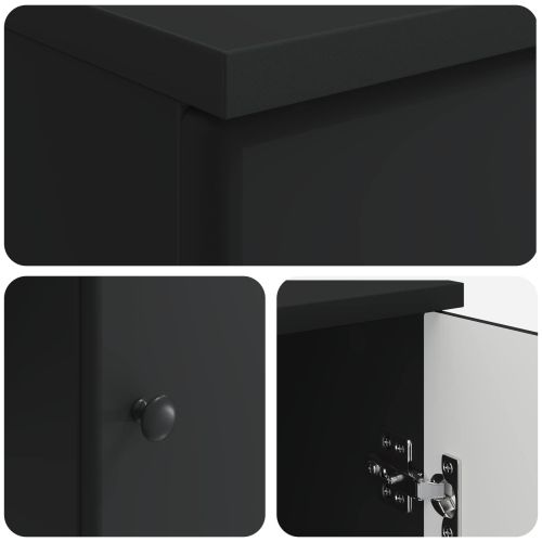 Бюро с рафт Черно 142,5 x 50 x 75 см Инженерна дървесина