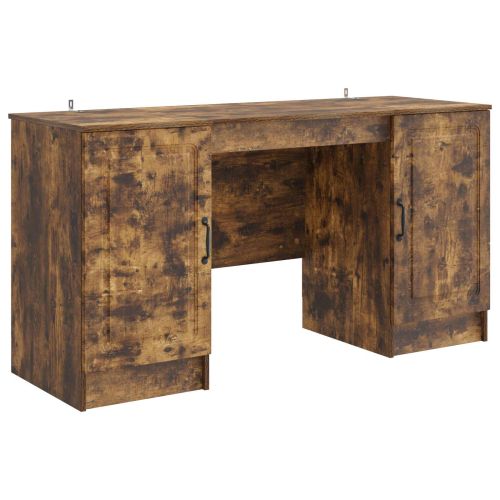 Бюро с рафт Опушен дъб 142,5 x 50 x 75 см Инженерна дървесина