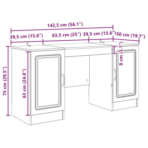 Бюро Дъб артизан 142,5 x 50 x 75 см Инженерна дървесина