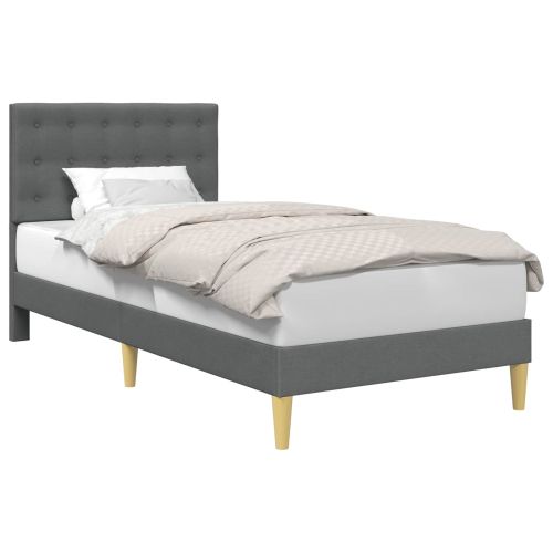 Рамка за легло с таблото Тъмносиво 90 x 190 cm Текстил