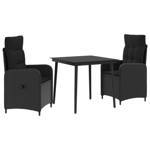 Комплект кафе маси с възглавница с възглавница 3 pcs Черно
