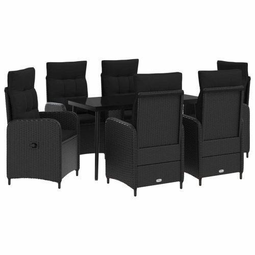 Комплект кафе маси с възглавница с възглавница 7 pcs Черно