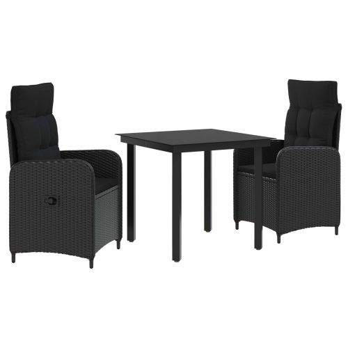 Комплект кафе маси с възглавница с възглавница 3 pcs Черно