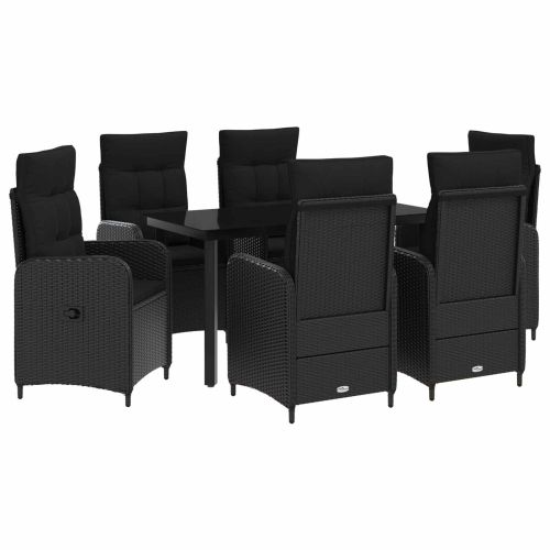 Комплект кафе маси с възглавница с възглавница 7 pcs Черно