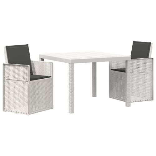 Комплект за хранене в градината 3 pcs Бяло и антрацит ПП