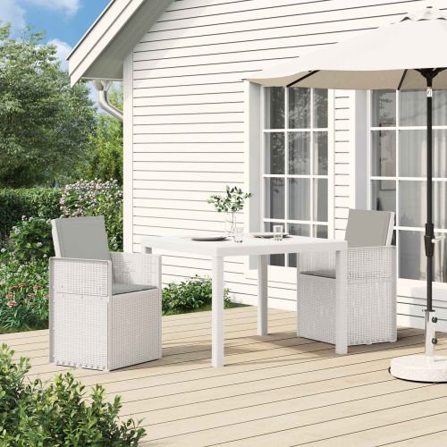 Комплект за хранене в градината 3 pcs Бяло и светлосиво ПП