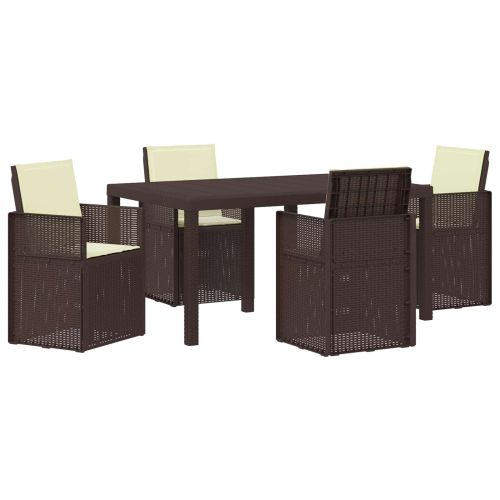 Комплект за хранене в градината 5 pcs Кафяво и кремаво ПП