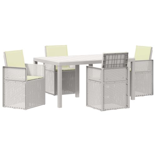 Комплект за хранене в градината 5 pcs Бяло и кремаво ПП