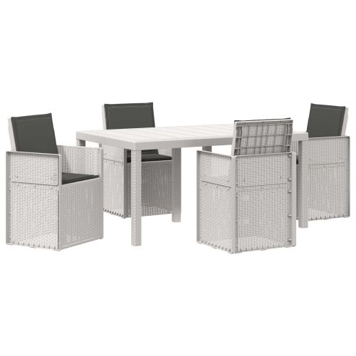 Комплект за хранене в градината 5 pcs Бяло и антрацит ПП