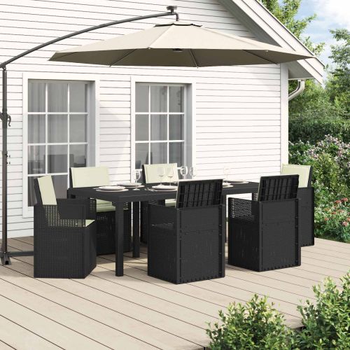 Комплект за хранене в градината 7 pcs Антрацит и кремаво ПП