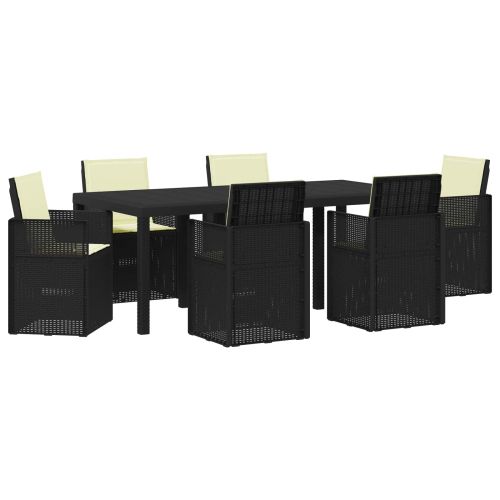 Комплект за хранене в градината 7 pcs Антрацит и кремаво ПП