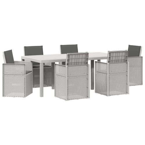 Комплект за хранене в градината 7 pcs Бяло и антрацит ПП