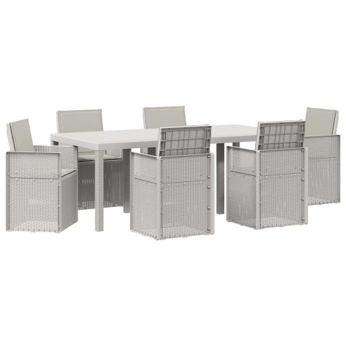 Комплект за хранене в градината 7 pcs Бяло и светлосиво ПП