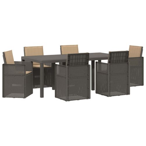 Комплект за хранене в градината 7 pcs Светлосиво и Таупе ПП