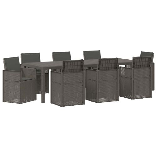 Комплект за хранене в градината 9 pcs Светлосиво и антрацит ПП