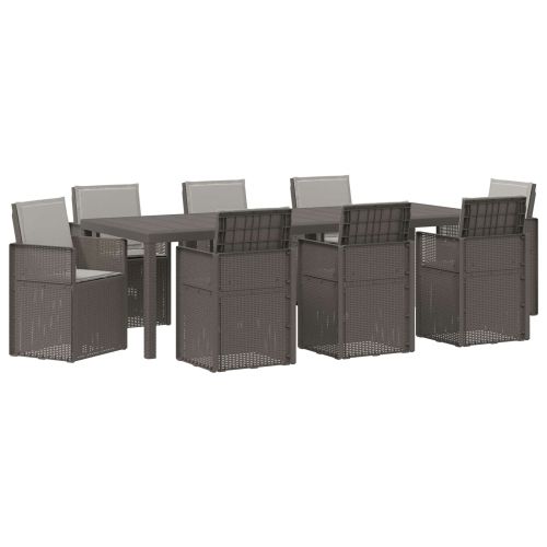 Комплект за хранене в градината 9 pcs Светлосиво ПП