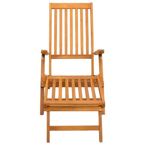 Сгъваем и reclining шезлонг 2 бр. Солидно акациево дърво
