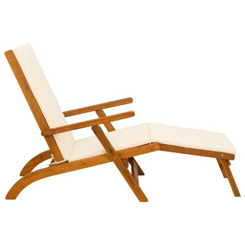 Сгъваем и reclining шезлонг 2 бр. Солидно акациево дърво