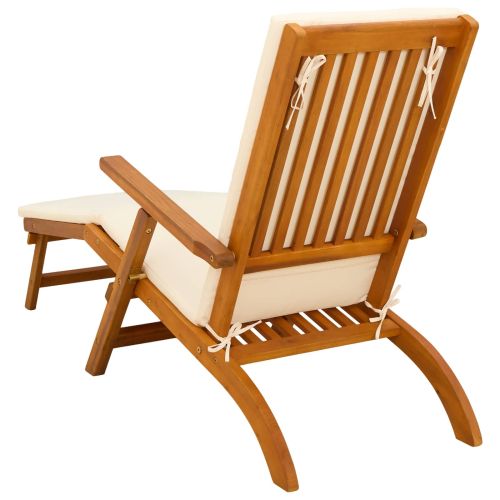 Сгъваем и reclining шезлонг 2 бр. Солидно акациево дърво