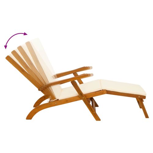 Сгъваем и reclining шезлонг 2 бр. Солидно акациево дърво