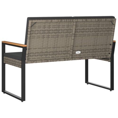 Външна пейка Сив и тъмен сив 107 x 61 x 80 см полиратан
