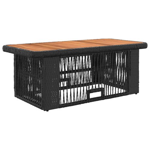 Комплект за хранене в градината 4 pcs Черен и кремав полиратан