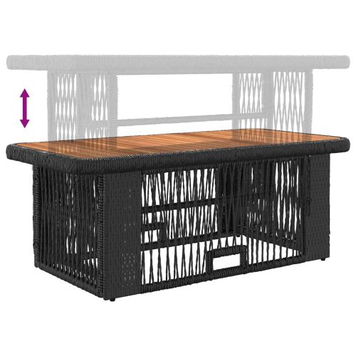 Комплект за хранене в градината 4 pcs Черен и кремав полиратан