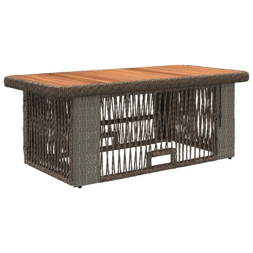 Комплект за хранене в градината 4 pcs Сив и тъмен сив полиратан