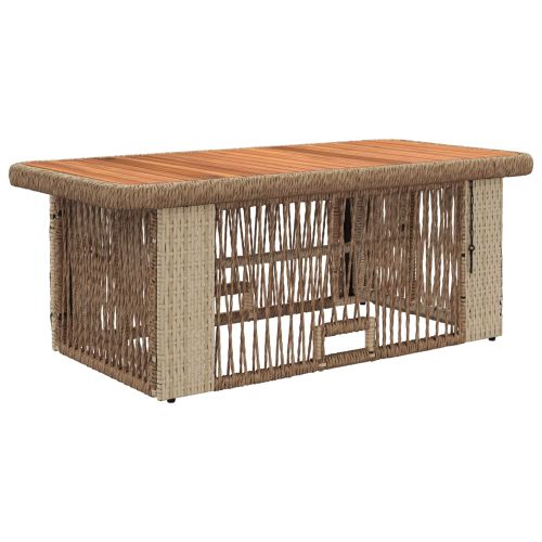 Комплект за хранене в градината 4 pcs Бежов и кремав полиратан