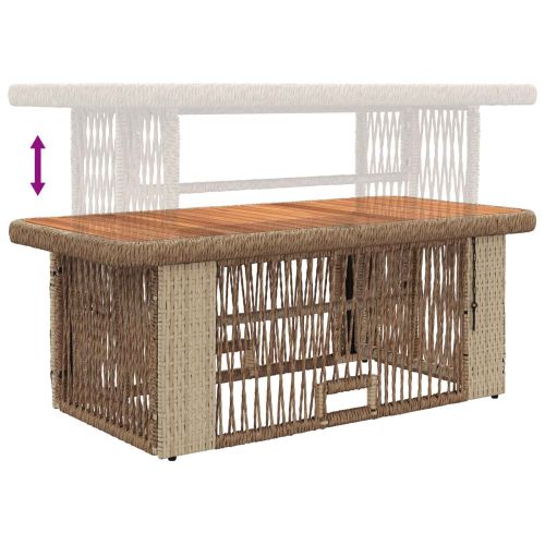 Комплект за хранене в градината 4 pcs Бежов и кремав полиратан