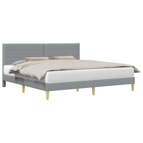 Рамка за легло с таблото Светлосиво 180 x 200 cm Текстил