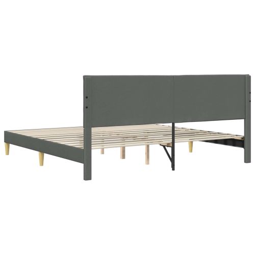 Рамка за легло с таблото Тъмносиво 180 x 200 cm Текстил