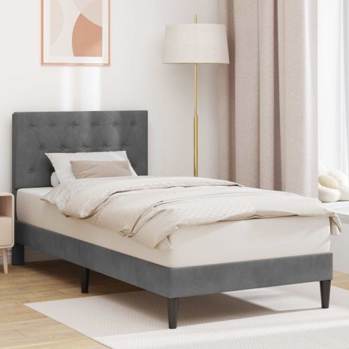Рамка за легло с таблото Тъмносиво 90 x 200 cm Кадифе