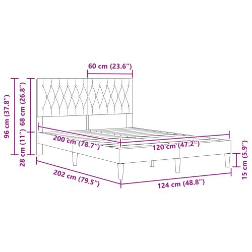 Рамка за легло с таблото Синьо 120 x 200 cm Кадифе