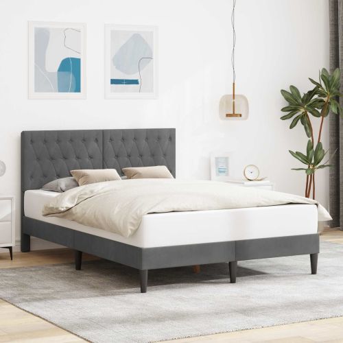 Рамка за легло с таблото Тъмносиво 140 x 200 cm Кадифе