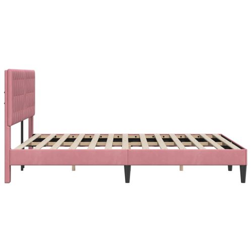 Рамка за легло с таблото Розово 160 x 200 cm Кадифе