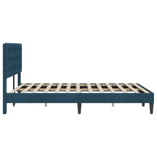 Рамка за легло с таблото Синьо 160 x 200 cm Кадифе