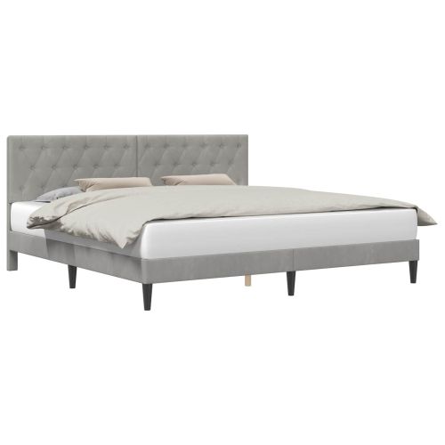 Рамка за легло с таблото Светлосиво 180 x 200 cm Кадифе