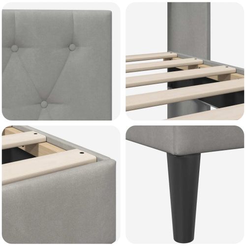 Рамка за легло с таблото Светлосиво 180 x 200 cm Кадифе