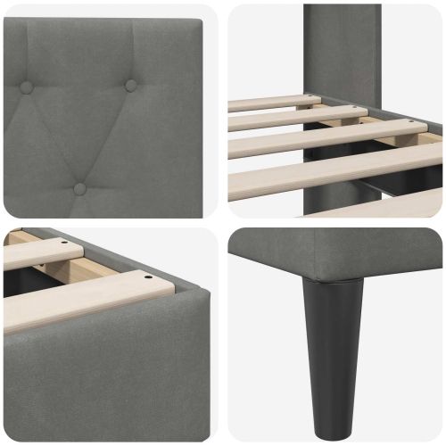 Рамка за легло с таблото Тъмносиво 180 x 200 cm Кадифе