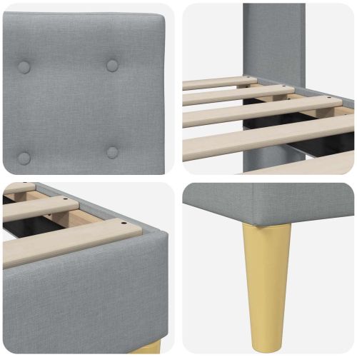 Рамка за легло с таблото Светлосиво 160 x 200 cm Текстил