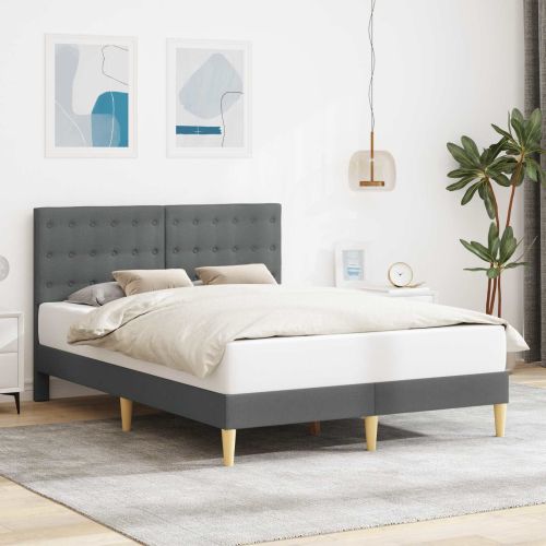 Рамка за легло с таблото Тъмносиво 160 x 200 cm Текстил